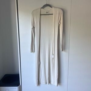 Long cream colored cardigan